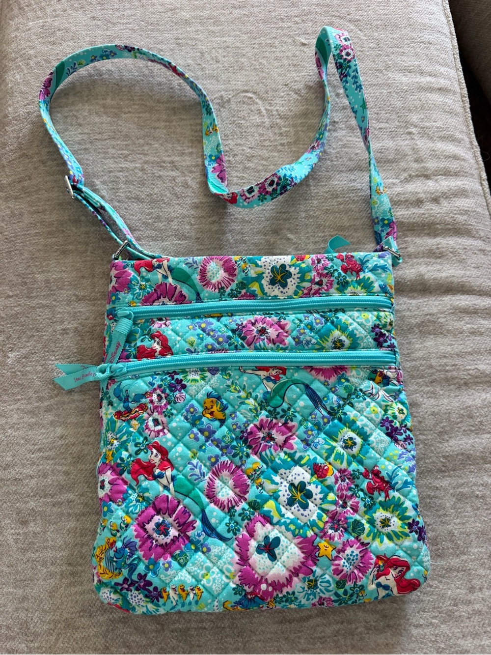 Vera Bradley Disney Little Mermaid Quilted Crossbody Bag